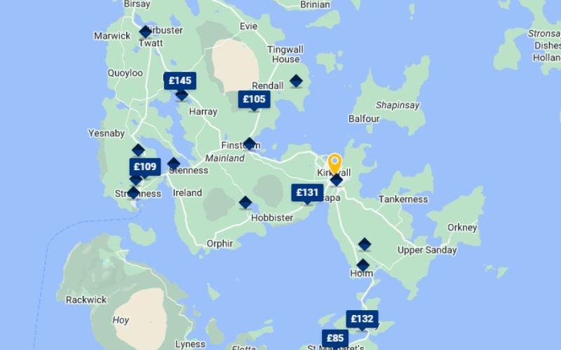 Map of Orkney